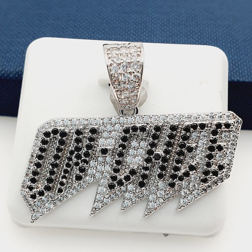 "925 Sterling Silver Plated CZ Pendant, INUS1BR296